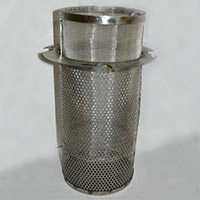 Perforated metal and wire mesh basket strainers